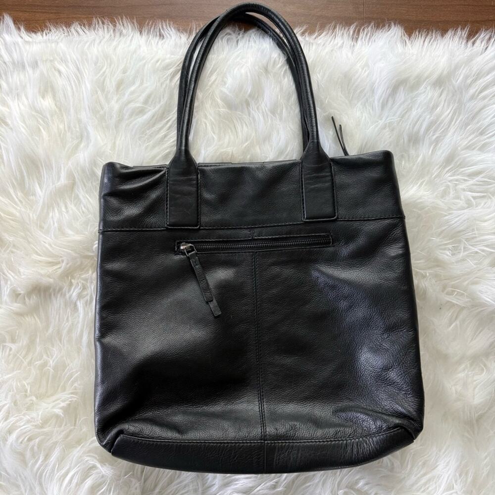 Unbranded | India Black Genuine Leather Zipper Woven Tote Bag Shoulder Purse - Picture 5 of 11